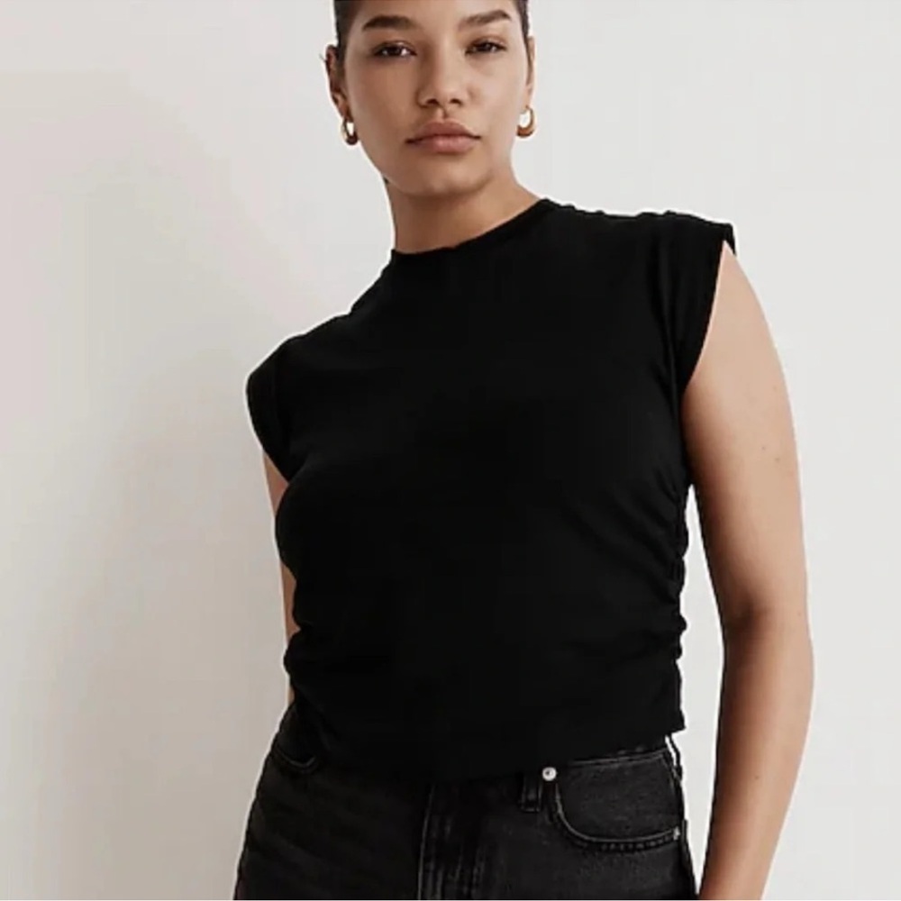 Madewell Side-Cinch Muscle Tee Black Size Small